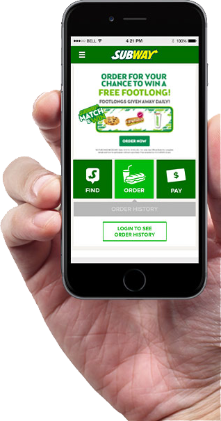 SUBWAY App on phone