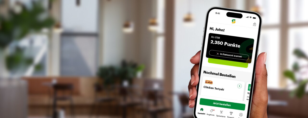 Smartphone, das Subway-Konto mit gesammelten Pukenten zeigt