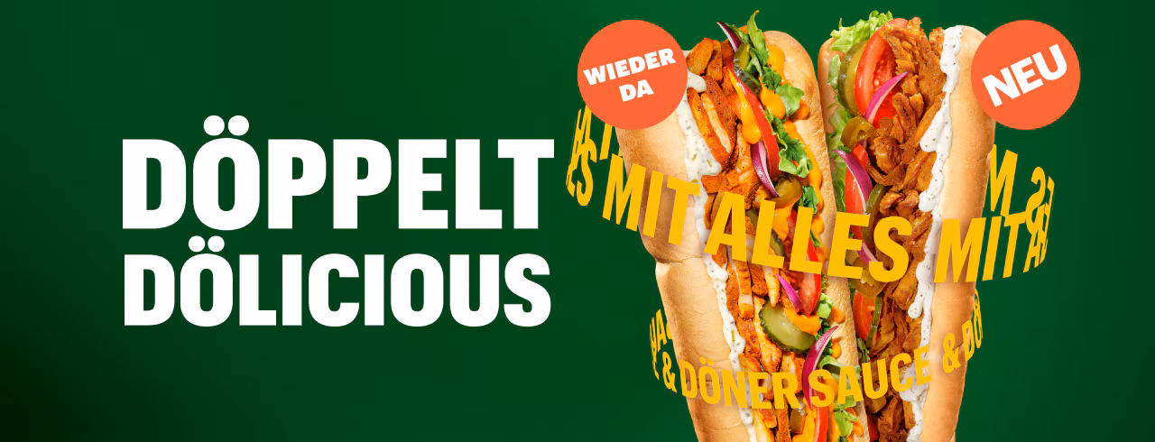Das Dölicious Chicken Sub ist wieder da und jetzt auch plant-based