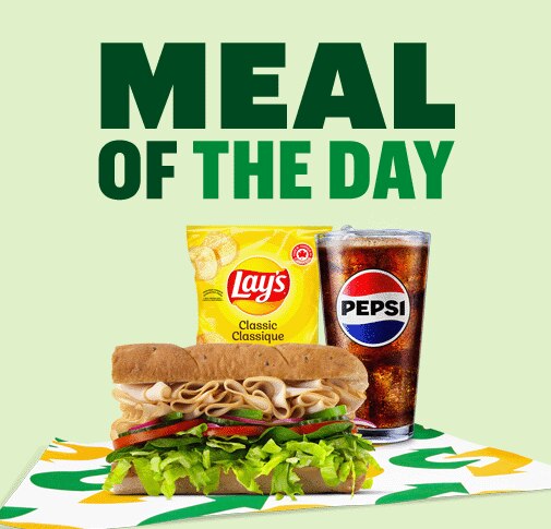 6-in Turkey, Lays Chips & Pepsi glass combo