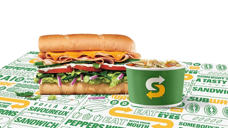 6" smashed avocado/turkey + chicken noodle soup