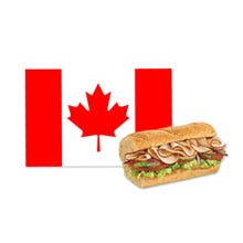 Canada flag and 6 inch sub