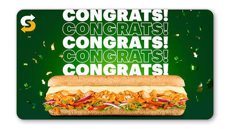 'Congrats' gift card