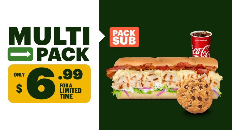 6 inch Sub with drink and side​