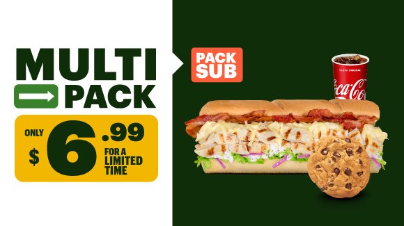 6 inch Sub with drink and side​