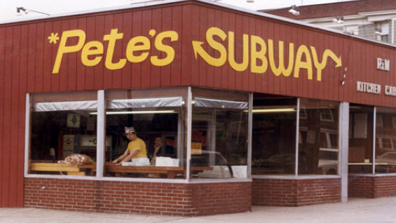 Subway’s first restaurant location, titled “Pete’s Subway.”