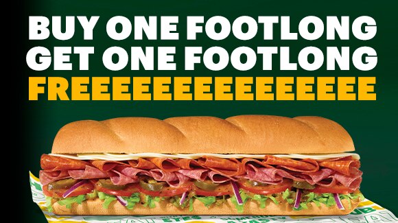 Footlong on sandwich paper.