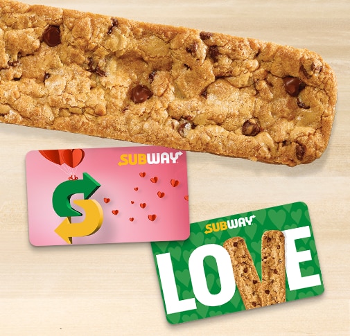 A Footlong Cookie and Subway gift cards.