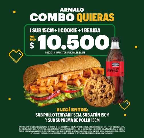 Sub 15cm, bebida, cookie