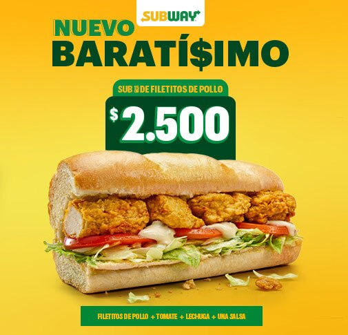 Nuevo Sub Baratísimo de filetitos de pollo 15 cm por $2.500