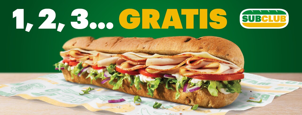 Oven-Roasted Turkey sub with Join Sub Club logo