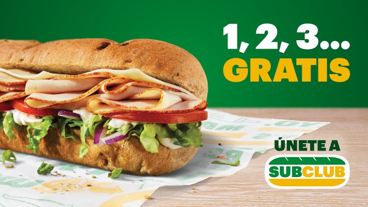 Sub de pavo asado al horno con el logotipo de “Únete a Sub Club.”