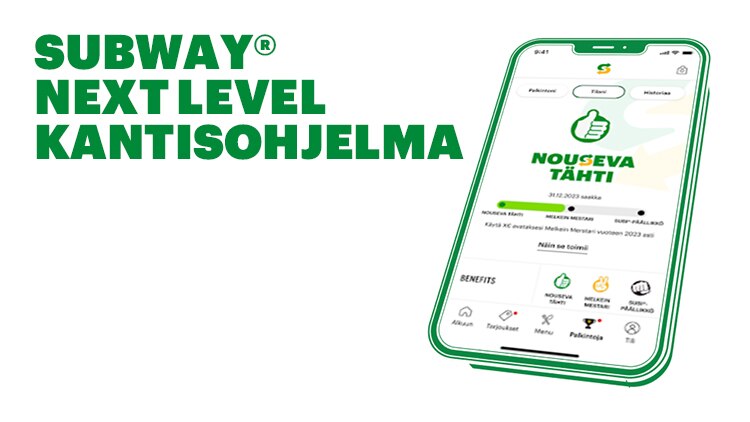Nextin levelin Subway Rewards® -kantisohjelma 