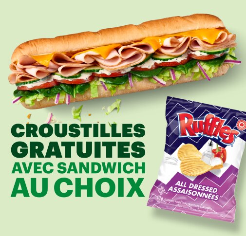 Croustilles GRATUITES avec sandwich.