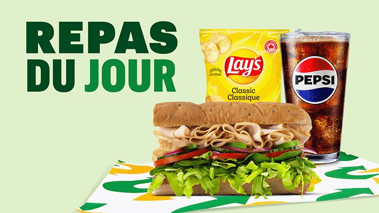 6-in Turkey, Lays Chips & Pepsi glass combo