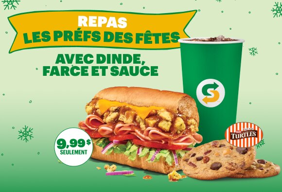 Sandwich festif + 2 biscuits + boisson